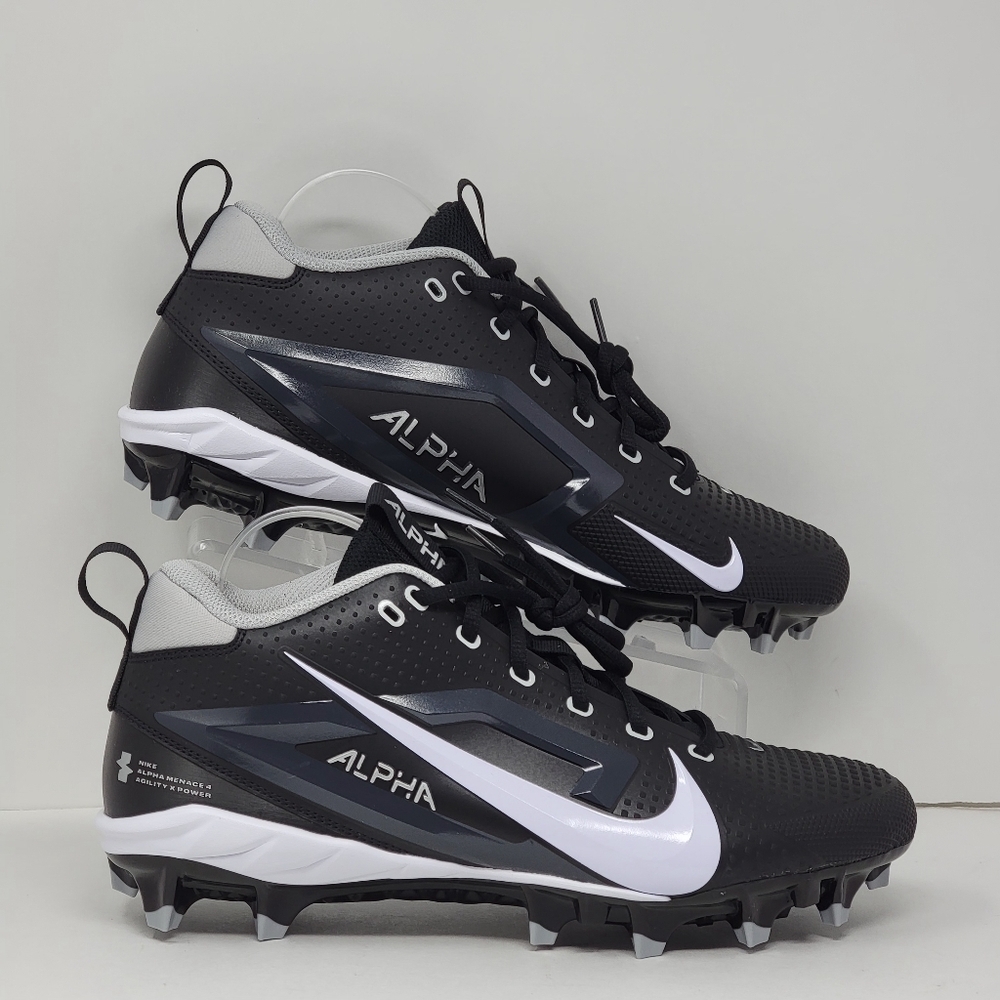Nike Alpha Menace 4 Varsity Men’s Football Cleats Black FN0027-001 Size 11 New